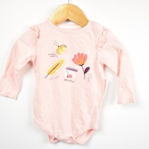 Pink ;long sleeve bodysuit 9m